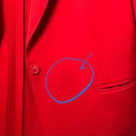 VTG Gucci Red 100% Wool One Button Closure Woman 80's Blazer Made in Italy 14US